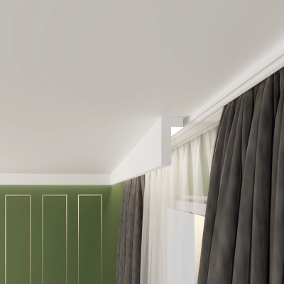 Gardinenleiste LED, Gardinenstuckleiste - K-01 12 cm